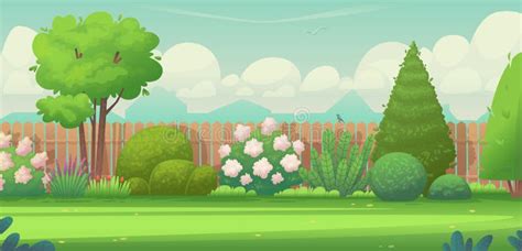 Cartoon Background Flower Garden Backyard Stock Illustrations – 837 ...