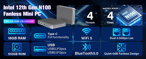 Higole F9b Pro Mini Pc Intel Celeron N100 16gb Lpddr4 512gb Rom