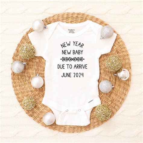 New Years Pregnancy Announcement Custom Pregnancy Announcement Onesies® Bodysuit New Year New