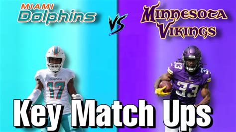 Miami Dolphins Vs Vikings Key Match Ups W Go Time Dolphins Digging