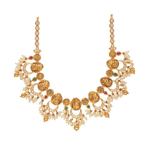 Buy Kt Gold Precious Pachi Guttapusala Lakshmi Necklace Vg