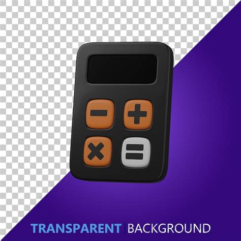Calculadora negra de ilustración de renderizado 3d psd Archivo PSD