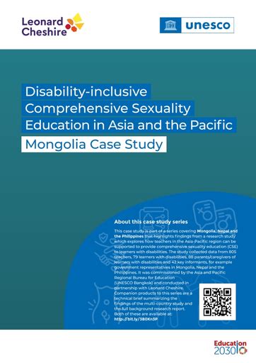 Disability Inclusive Comprehensive Sexuality Education In Asia And The