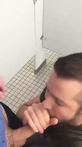 Handsome Guy Sucks Dick In Restroom Stall Gay Man Porn XHamster