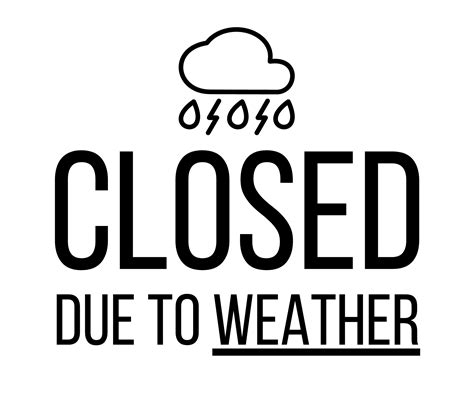 Closed Due To Inclement Weather Sign Printable | Fanny Printable