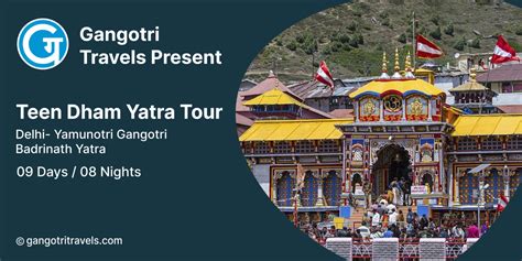 Teen Dham Yatra Tour Package Delhi Days Nights Yamunotri