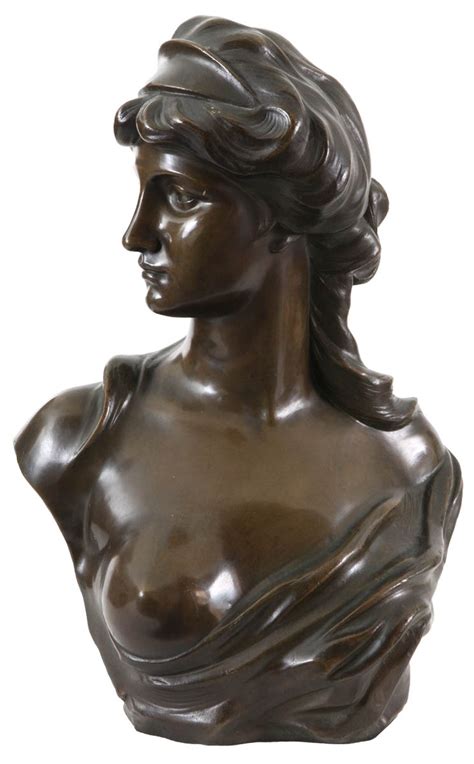 Jef Lambeaux Bust Of A Woman Looking Sideways Breast Uncovered