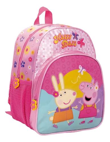 Mochila Peppa Pig Happy Days Espalda Escolar 12 Color Rosa Diseño De La