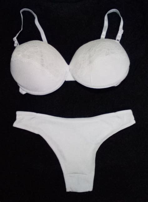 Conjunto Lingerie B Sica Branco Blusa Feminina Nunca Usado