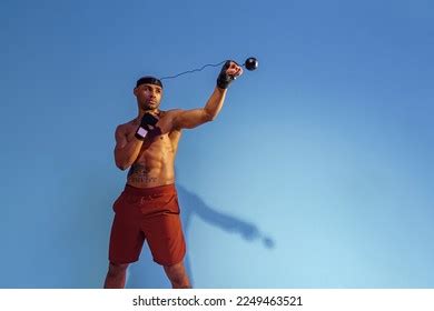 Sporty Man Naked Torso Uses Boxing Stock Photo Shutterstock