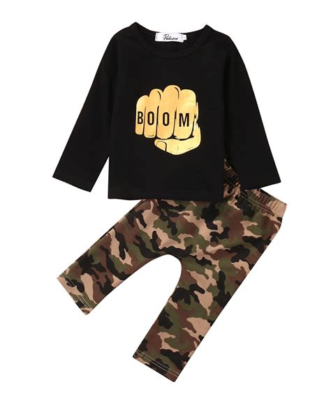 0 4Y 2pcs camouflage clothing kids 2017 autumn casual Children Sets ...