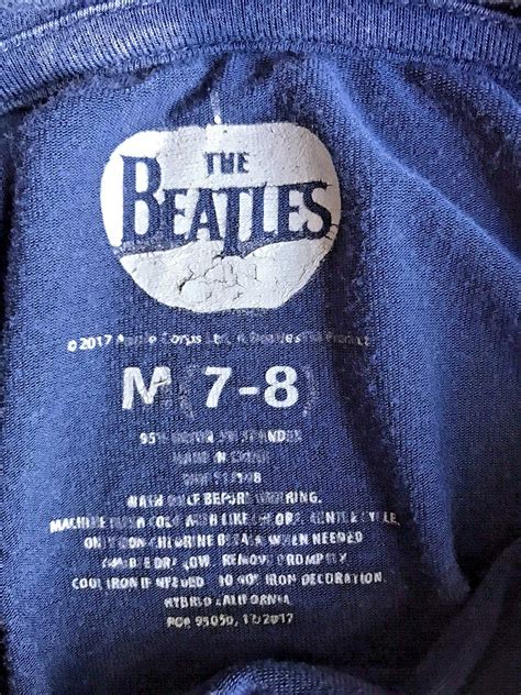 Beatles Revolution Navy Blue T Shirt Juniors 7 8 Ligh Gem