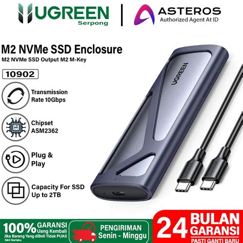 Jual UGREEN Casing Enclosure NVMe M2 Sata Ke USB 31 Gen2 1gbps MKey