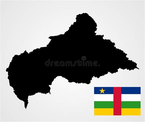 Central African Republic Map And Flag Stock Illustration