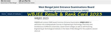 Wbjee Result 2023 Login Link {out} Rank Card Pdf Download