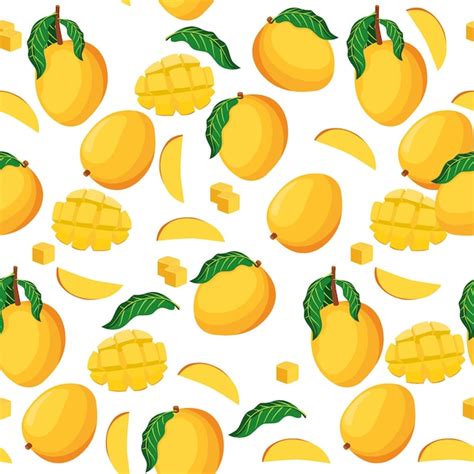 Premium Vector Mango Seamless Pattern Vector Background