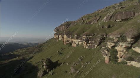 Drakensberg cliffs, South Africa, aerial - Stock Video Clip - K010/6975 - Science Photo Library