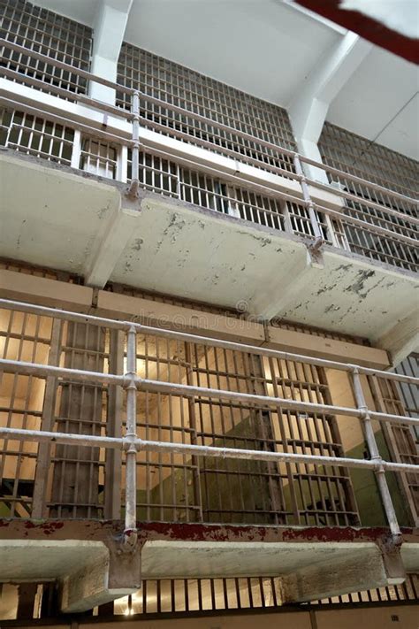 Prisoner Cells On Multiple Levels In Alcatraz Prison San Francisco