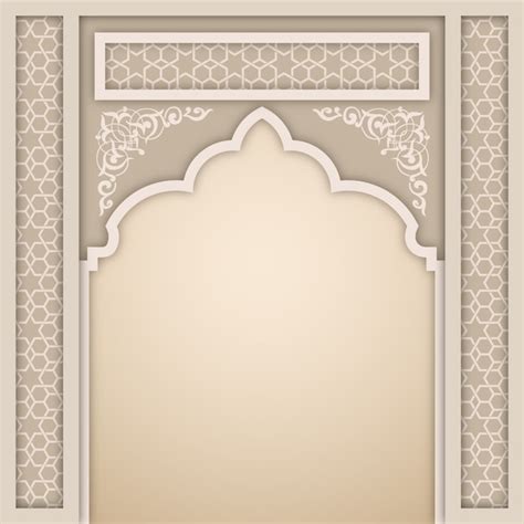 Premium Vector | Islamic arch design template