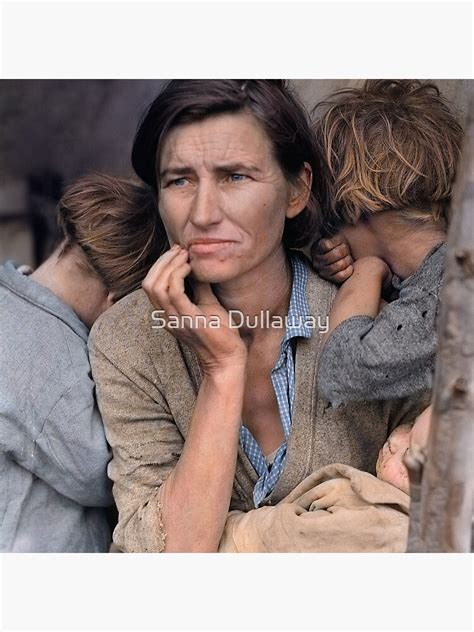 "Colorized - Migrant Mother by Dorothea Lange" Throw Pillow by ...