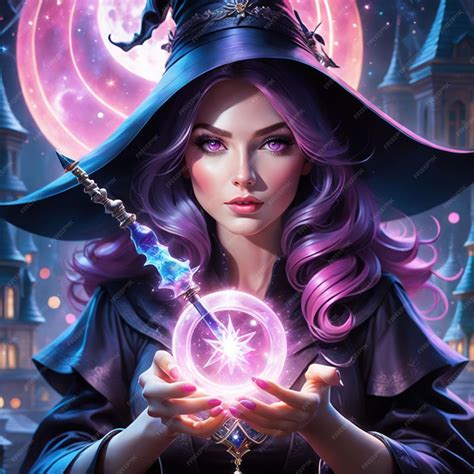 Premium AI Image | Digital art witch with pink eyes showcasing ...