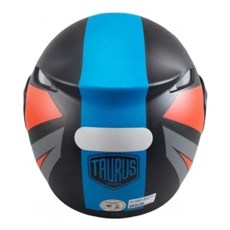 Capacete Taurus Articulado Zarref New Neon Preto Fosco Azul