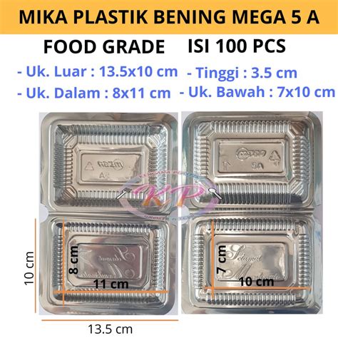 Jual Mika Plastik Bening Kue Puding Makanan Mika Mega A A Isi Pcs