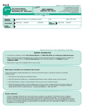 Fillable Online Bjs Ojp Usdoj 2007 Annual Survey Of Jails