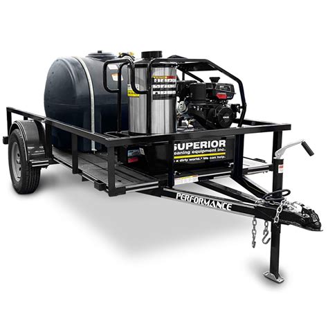 Pressure Washer Trailer Hot Water Gas Powered 225 Gallon Water Tank