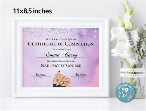 Certificate Of Completion Nail Technician Certificate Nail Salon