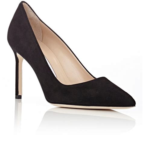 Manolo Blahnik Suede Bb Pumps In Black Suede Black Lyst