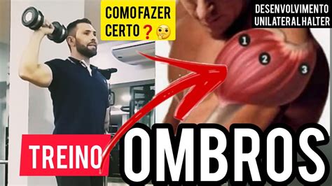 EXERCÍCIO OMBROS DESENVOLVIMENTO OMBROS UNILATERAL HALTER EM PÉ COMO