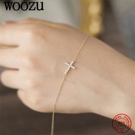 Woozu Pulseira De Prata Esterlina Para Mulheres Zirc O Brilhante