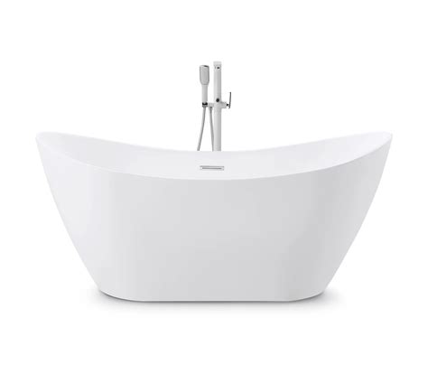 60-inch Modern Freestanding Bathtub (Acrylic) - Fusion Home