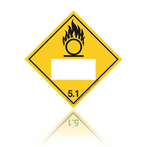 Class 5 Oxidizer Hazard Warning Placard W Panel