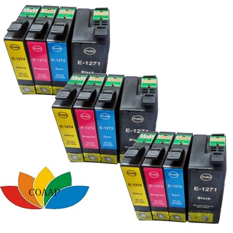 12 Compatible For Epson T1271 T1272 T1273 T1274 Ink Cartridge For Epson