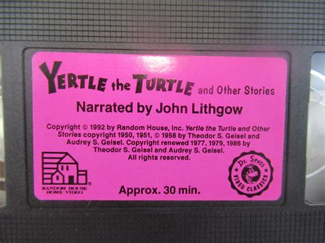 Yertle The Turtle Dr Seuss Vhs Used Movie Vcr Video Tape Cartoon My XXX Hot Girl