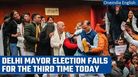 Delhi Mayor Election MCD Fails To Elect Mayor For 3rd Time As Chaos