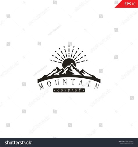 Mountain Peak Vector Logo Design Stock Vector (Royalty Free) 1556546426 ...