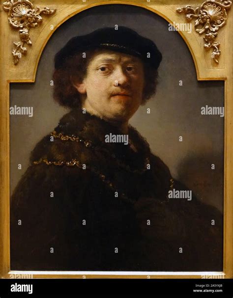 Self Portrait 1637 By Rembrandt Van Rijn 1606 1669 Dutch Artist Stock