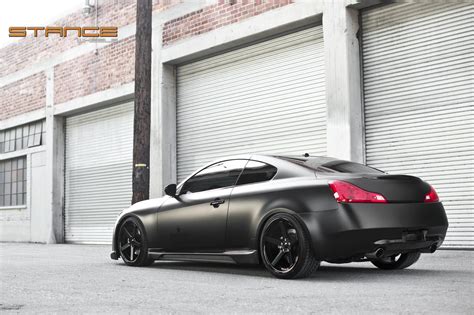 Infiniti G37S | SC5 Satin Black Gloss Black Lip – Stance Wheels