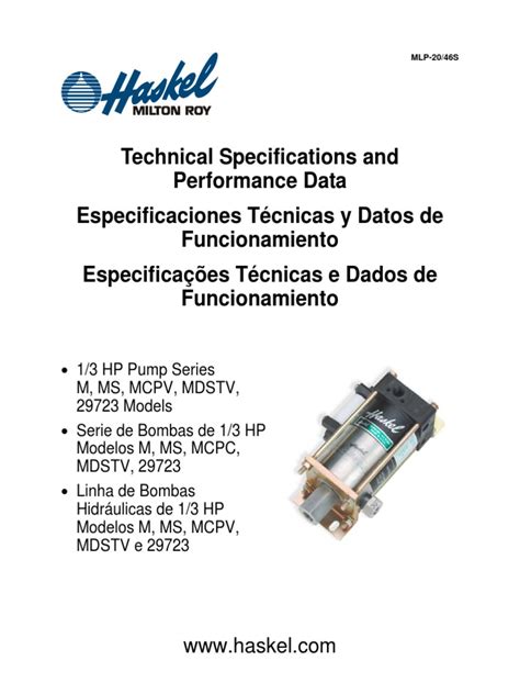 Manual Técnico - Pump Haskel - MS 21 | PDF | Pump | Valve