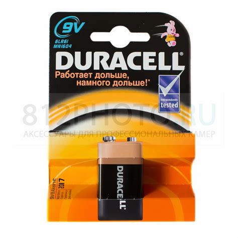 Аккумуляторы и Зарядные устройства: Батарейка Крона Duracell 9V ...