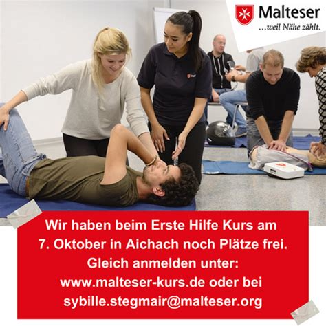 Erste Hilfe Kurs am 7 Oktober Plätze frei