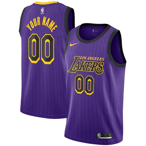 Men's Los Angeles Lakers Nike Purple 2018/19 Swingman Custom Jersey ...