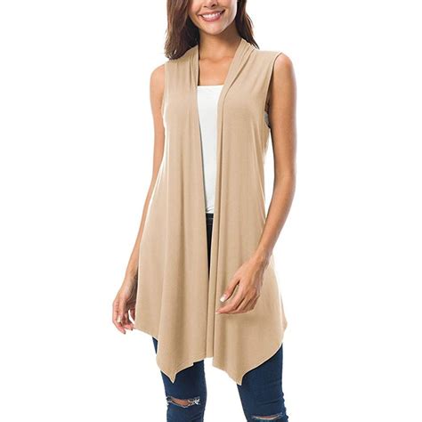 Blvb Sleeveless Cardigan Women Summer Lightweight Open Front Soft Long