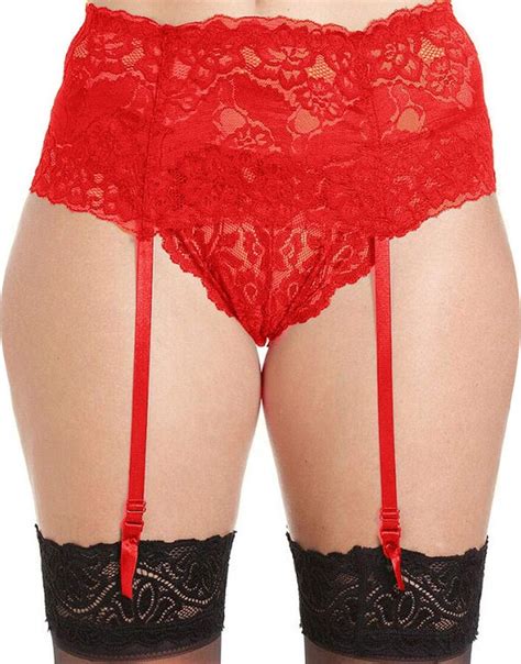 Ga Communications Deep Wide Lace Suspender Belt For Stockings Sexy Silky Embroidered Lingerie
