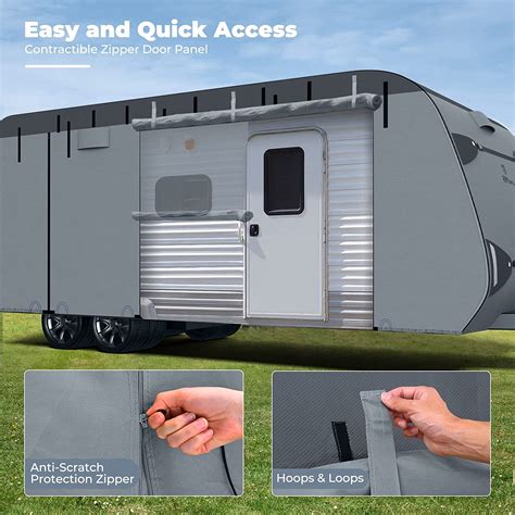 Rvmasking 7 Layers Top Rv Travel Trailer Cover Rip Stop Waterproof