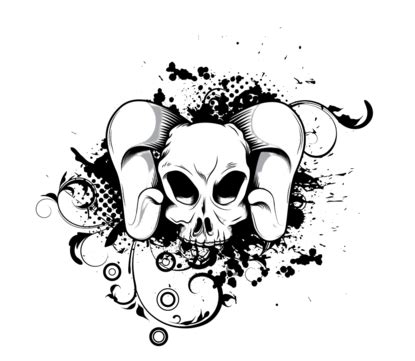 Grunge Skull Shapes Image Jolly Roger Vector Shapes Image Jolly