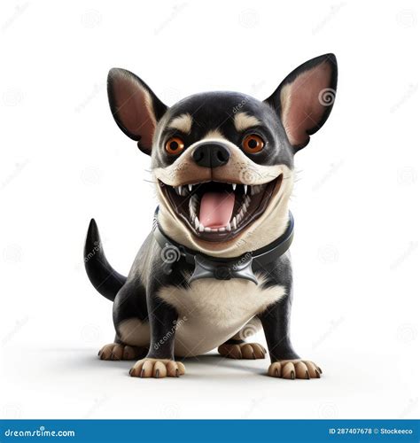 Cute Chihuahua Dog 3d Rendered with Mouth Open Stock Illustration - Illustration of figurative ...